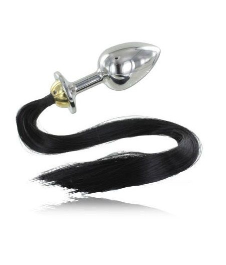 METAL HARD - PLUG ANAL ACERO CON COLA 8.89CM