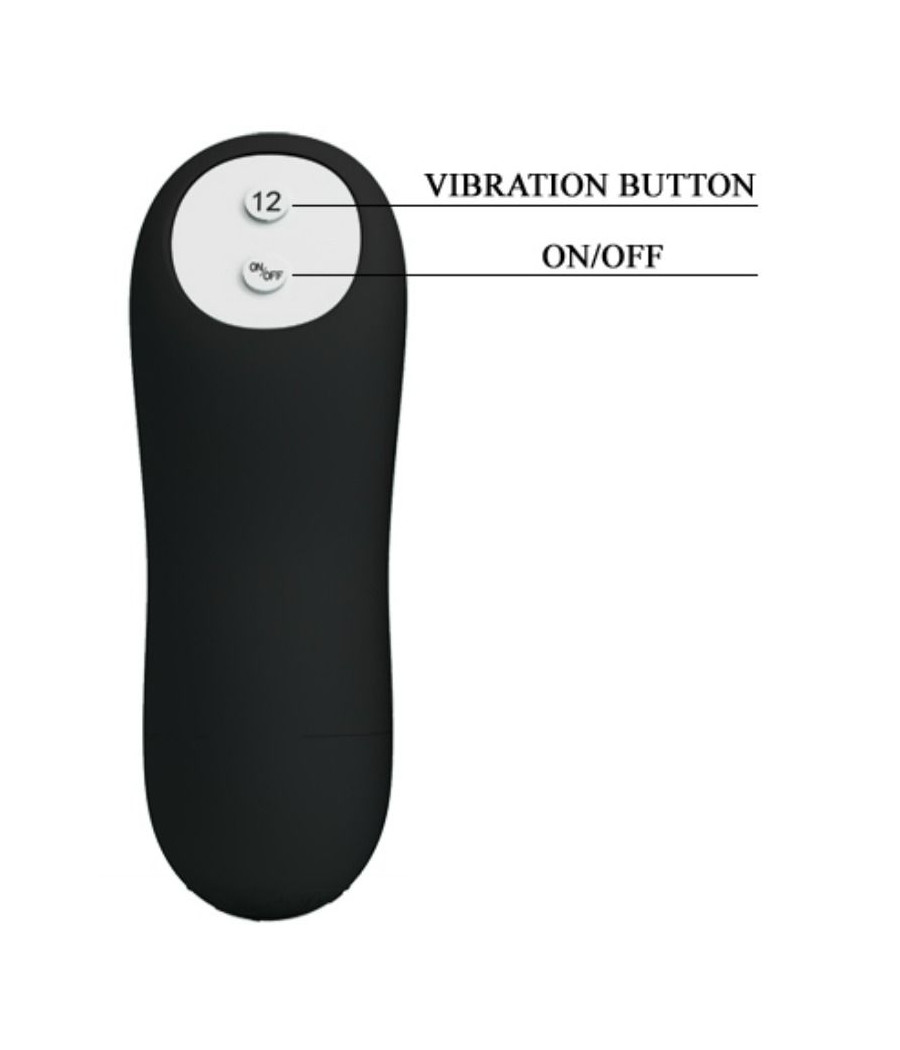 PRETTY LOVE - SILIKON ANAL PLUG PENIS FORM UND 12 VIBRATIONSMODI SCHWARZ