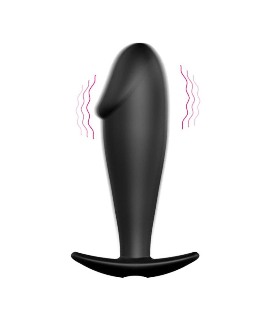 PRETTY LOVE - SILICONE ANAL PLUG FORMA DE PÊNIS E 12 MODOS DE VIBRAO PRETO