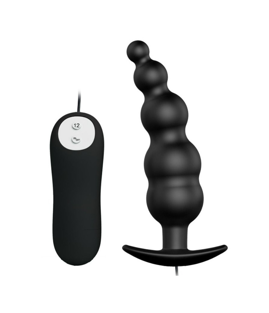 PRETTY LOVE - PLUG ANALE IN SILICONE EXTRA STIMOLAZIONE E 12 MODALIT DI VIBRAZIONE NERO