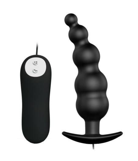 PRETTY LOVE - ANALPLUG AUS SILIKON EXTRA STIMULATION UND 12 VIBRATIONSMODI SCHWARZ