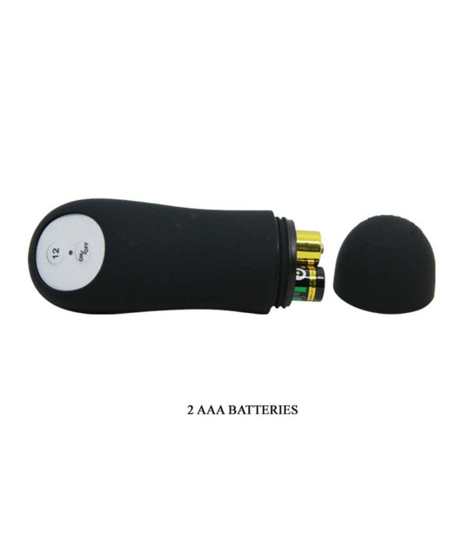 PRETTY LOVE - ANAL PLUG SILICONE EXTRA STIMULATION AND 12 VIBRATION MODES BLACK REMOTE CONTROL