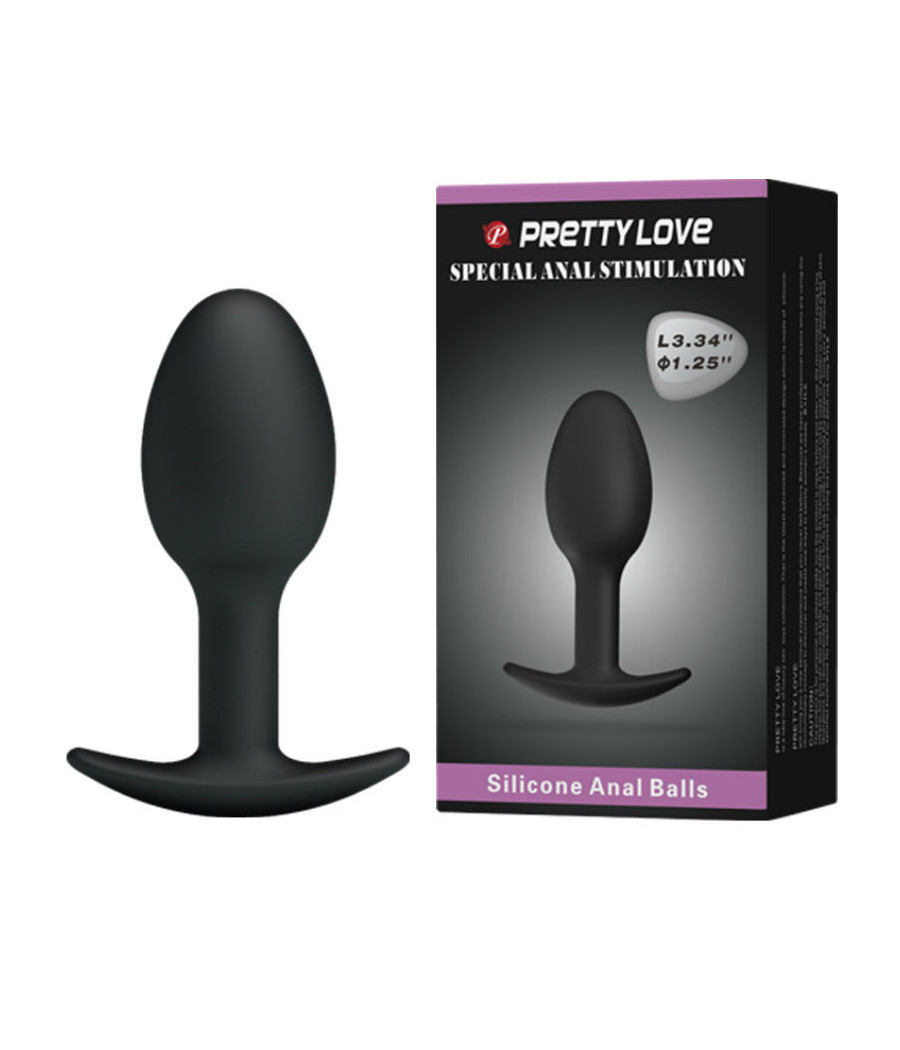 PRETTY LOVE - PLUG ANAL SILICONA 6.5 CM NEGRO