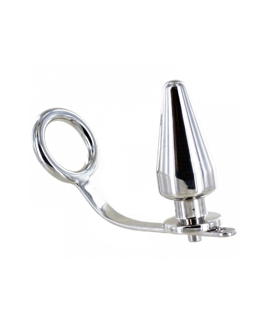 METAL HARD - ANELLO IN ACCIAIO DURO CON TAPPO ANALE 45 X 45 MM