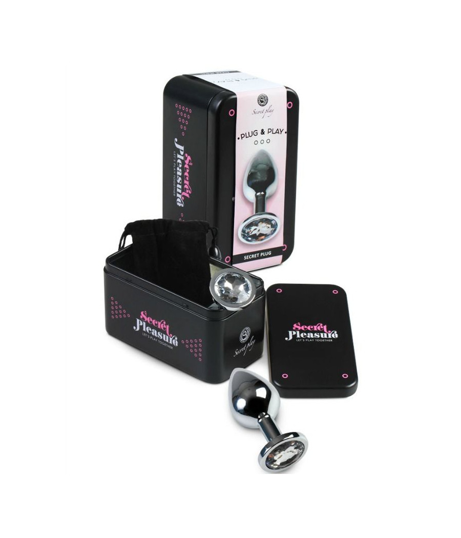 SECRETPLAY - PLUG ANAL ALUMÍNIO TRANSPARENTE 8 CM