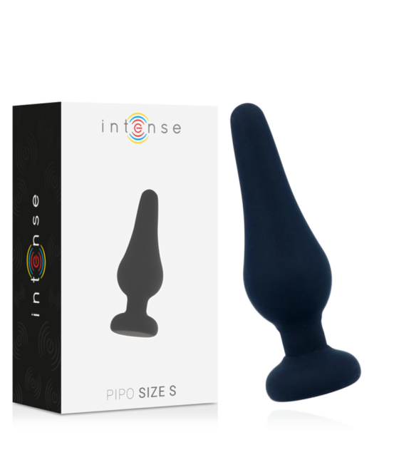 INTENSE - PLUG ANAL PIPO S SILICONE PRETO 9,8 CM