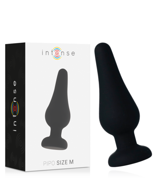 INTENSE - ANAL PLUG PIPO M SILICONE NEGRO 11 CM