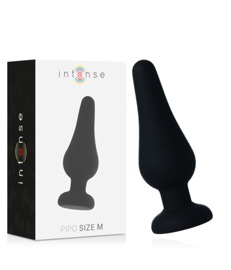 INTENSE - ANALPLUG PIPO M SCHWARZES SILIKON 11 CM