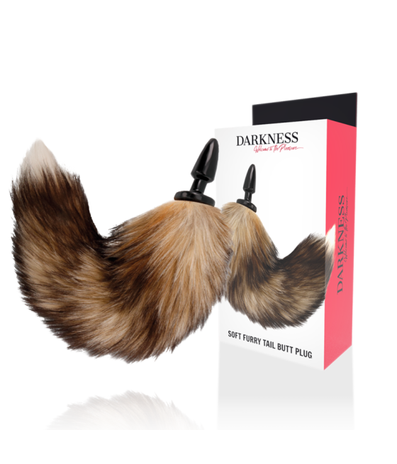 DARKNESS - COLA NATURAL CON PLUG ANAL SILICONA 10 CM