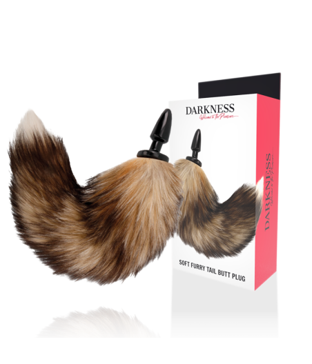 DARKNESS - CAUDA NATURAL COM PLUG ANAL DE SILICONE 10 CM