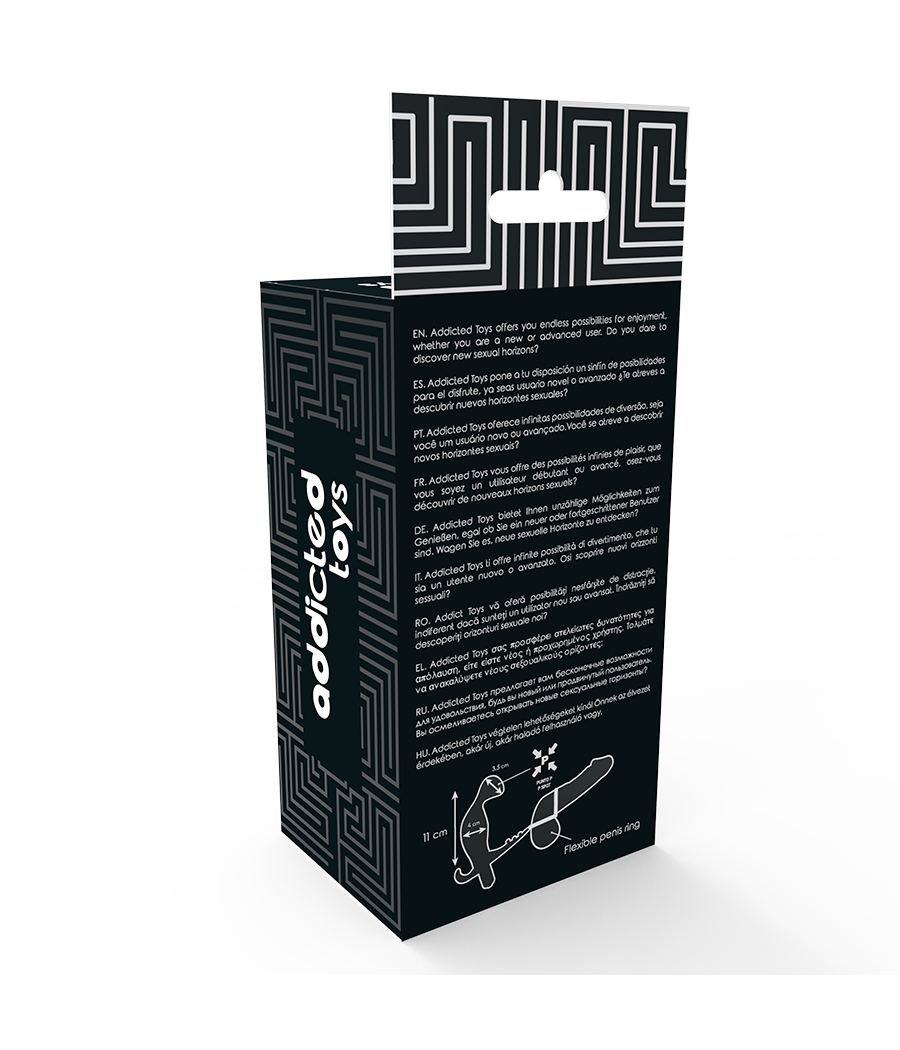 ADDICTED TOYS - ANALPLUG MIT DOPPELTEM PENISRING UND HODEN SCHWARZ