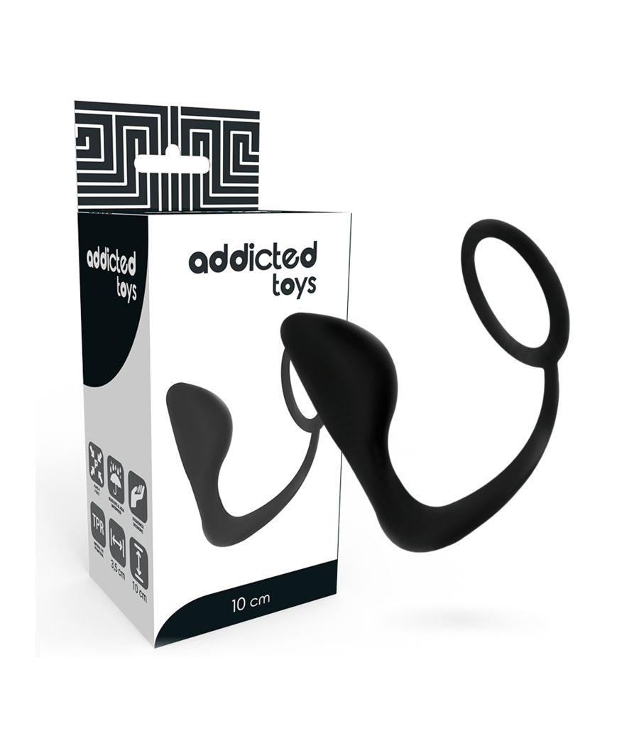 ADDICTED TOYS - ANALPLUG MIT SCHWARZEM PENISRING