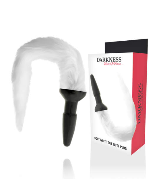 DARKNESS - PLUG ANAL DE SILICONE COM CAUDA BRANCA