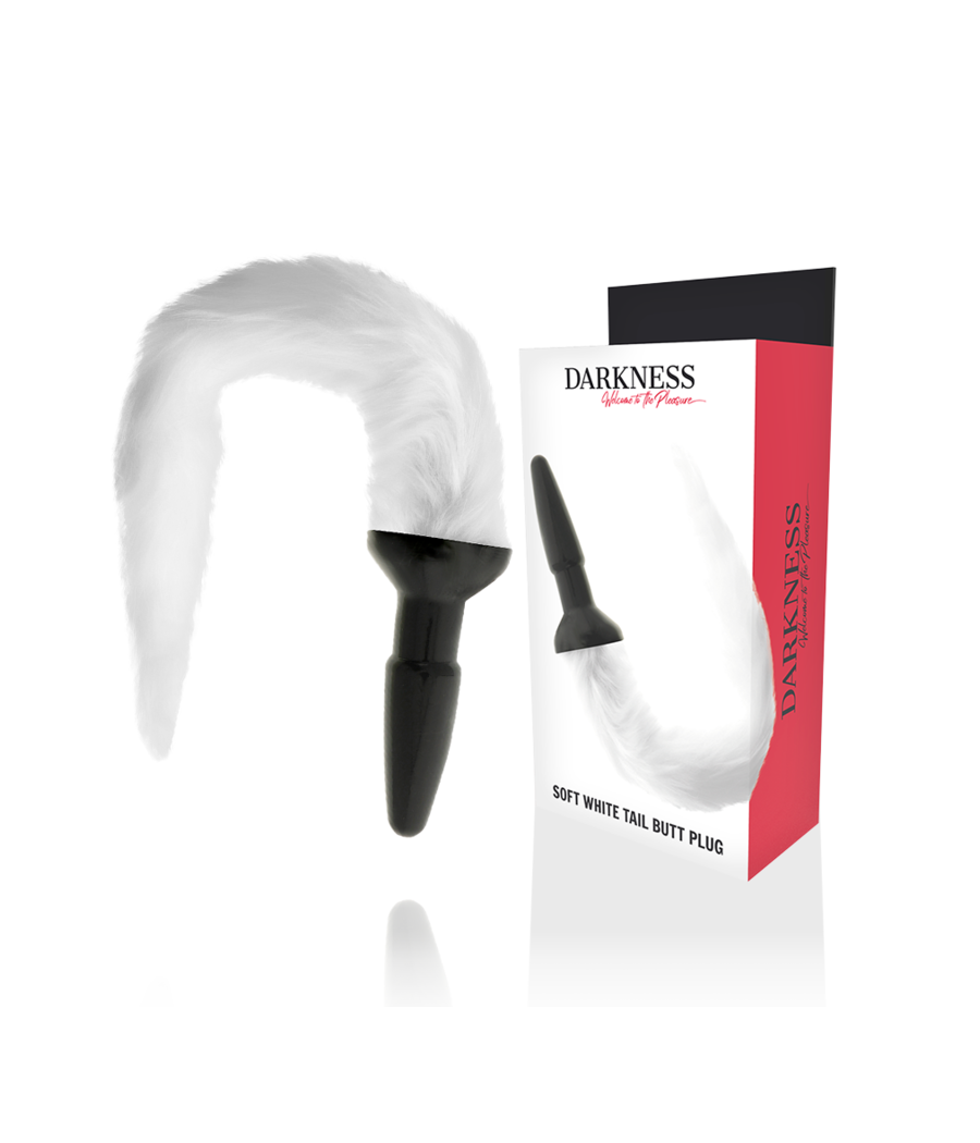 DARKNESS - PLUG ANAL EN SILICONE AVEC QUEUE BLANCHE