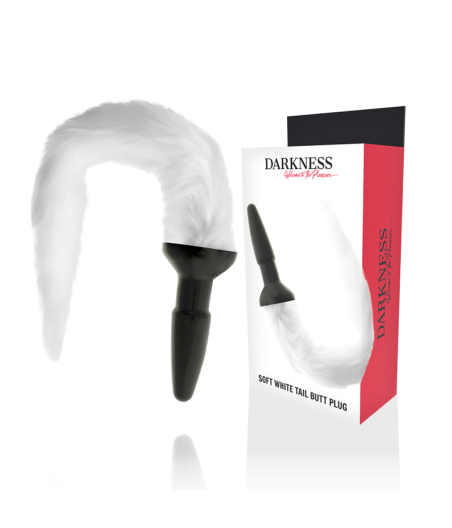 DARKNESS - SILICONE ANAL PLUG WITH WHITE TAIL