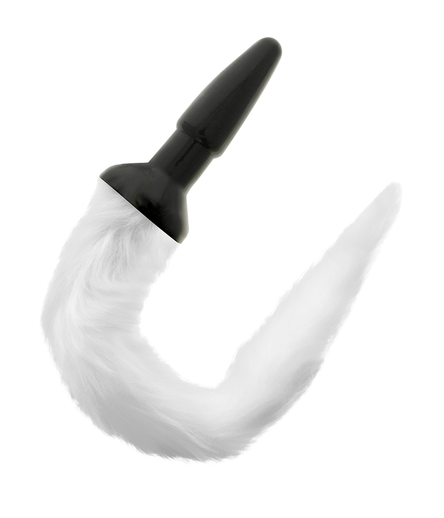 DARKNESS - SILICONE ANAL PLUG WITH WHITE TAIL