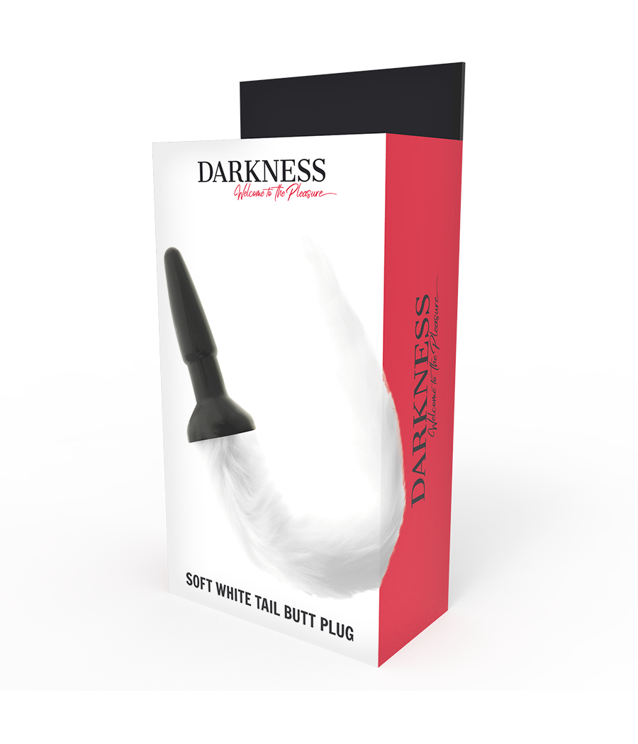 DARKNESS - SILICONE ANAL PLUG WITH WHITE TAIL