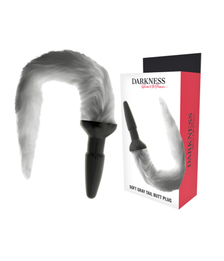 DARKNESS - SILICONE ANAL PLUG WITH GRAY TAIL