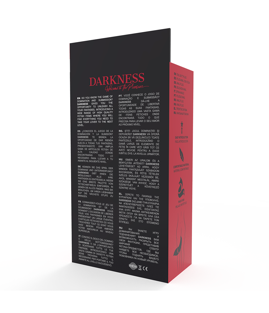 DARKNESS - PLUG ANAL SILICONA CON COLA GRIS