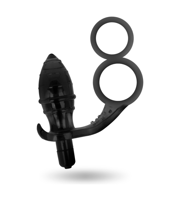 ADDICTED TOYS - PLUG ANAL CON ANILLA DOBLE NEGRO