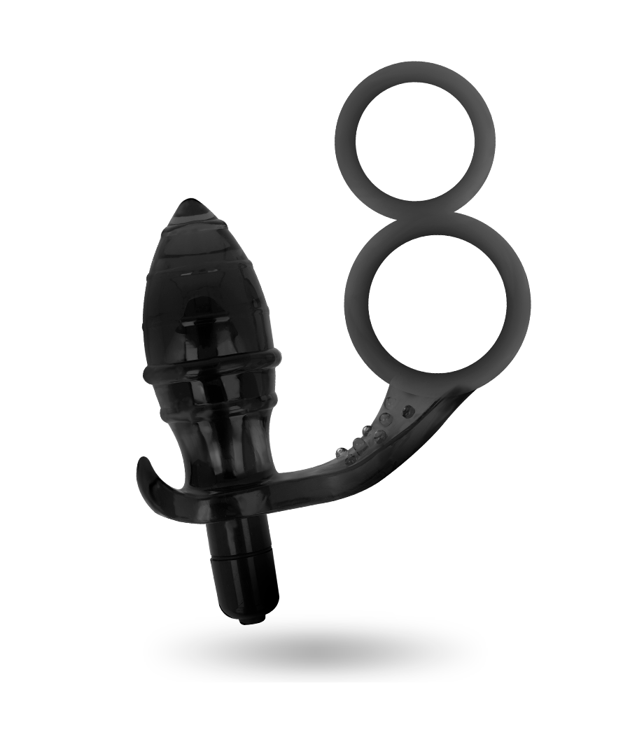 ADDICTED TOYS - PLUG ANAL CON ANILLA DOBLE NEGRO