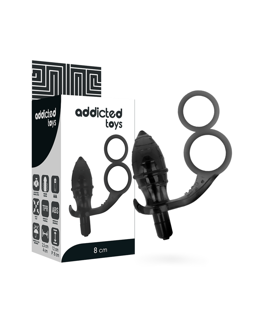 ADDICTED TOYS - ANALPLUG MIT DOPPELTEM SCHWARZEN RING