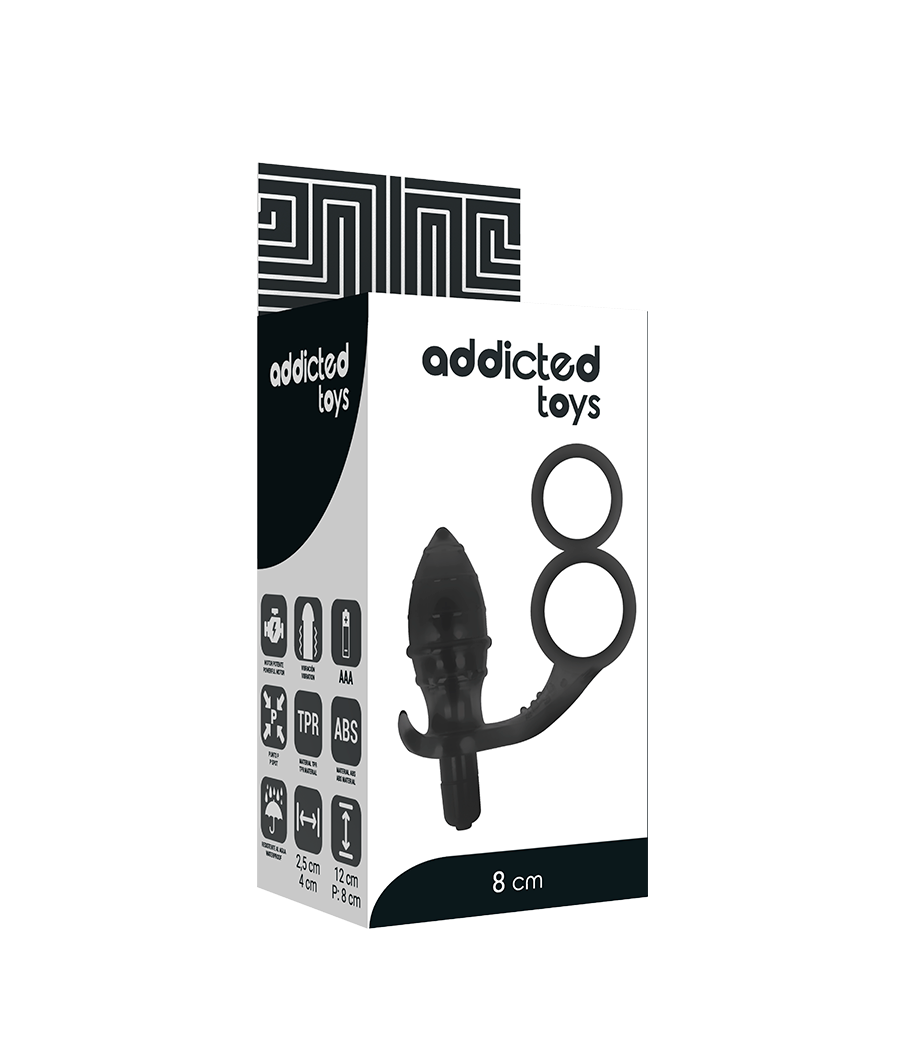 ADDICTED TOYS - PLUG ANAL COM ANEL DUPLO PRETO