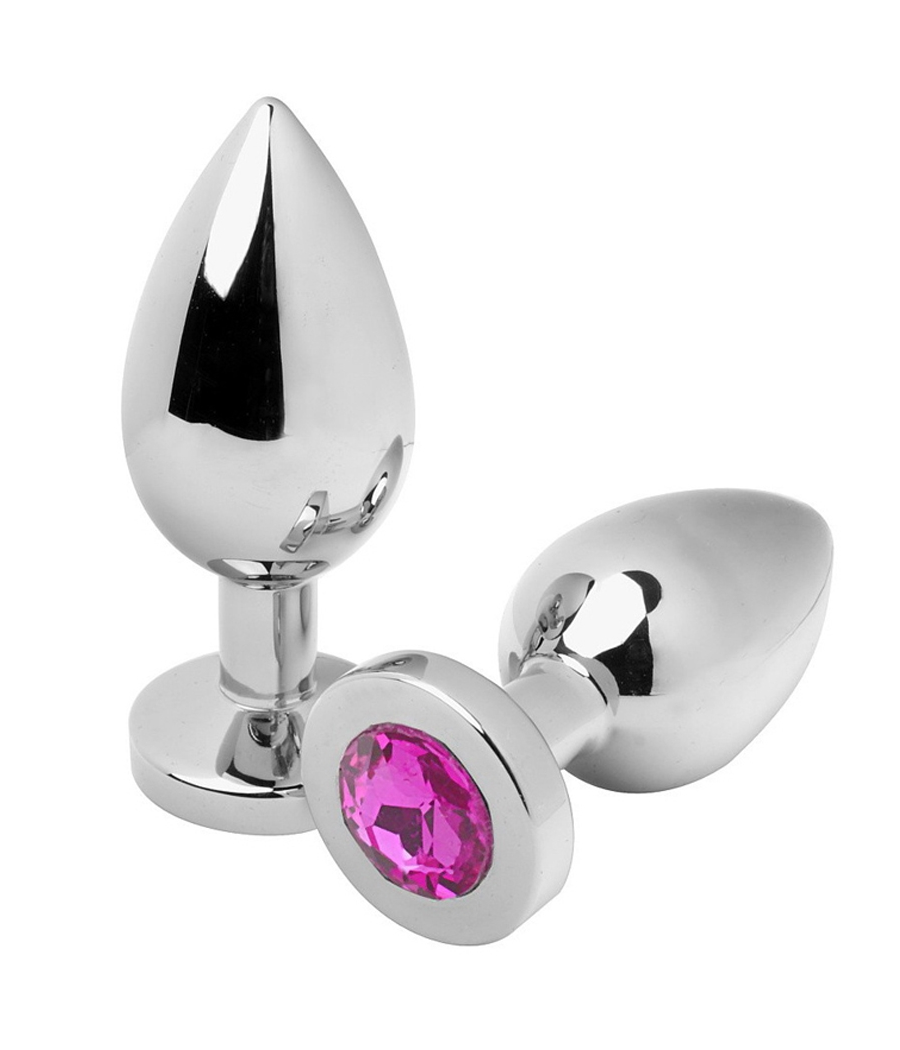 METAL HARD - PLUG ANALE DIAMOND ROSA MEDIO 7.62CM