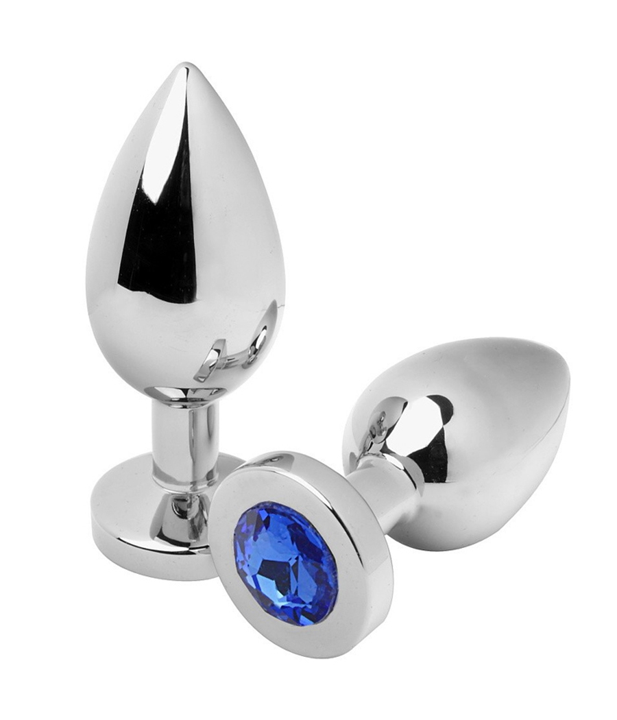METAL HARD - ANAL PLUG DIAMOND AZUL MEDIUM 7.62CM