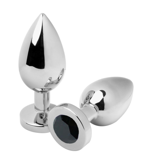 METAL HARD - ANAL PLUG DIAMANT SCHWARZ KLEIN 5,71 CM