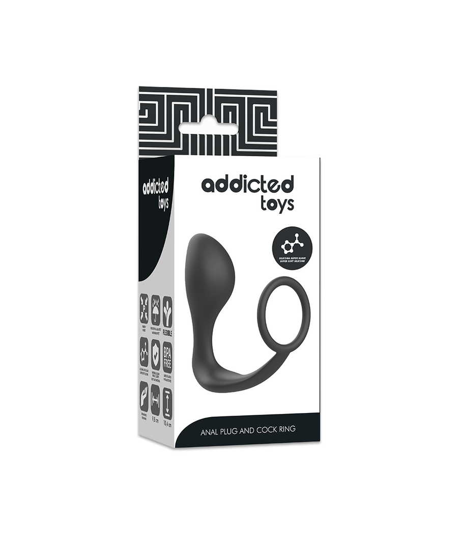 ADDICTED TOYS - PLUG ANAL AVEC ANNEAU EN SILICONE NOIR