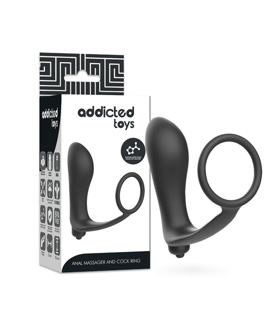 ADDICTED TOYS - VIBRATORISCHER ANALPLUG MIT PENISRING