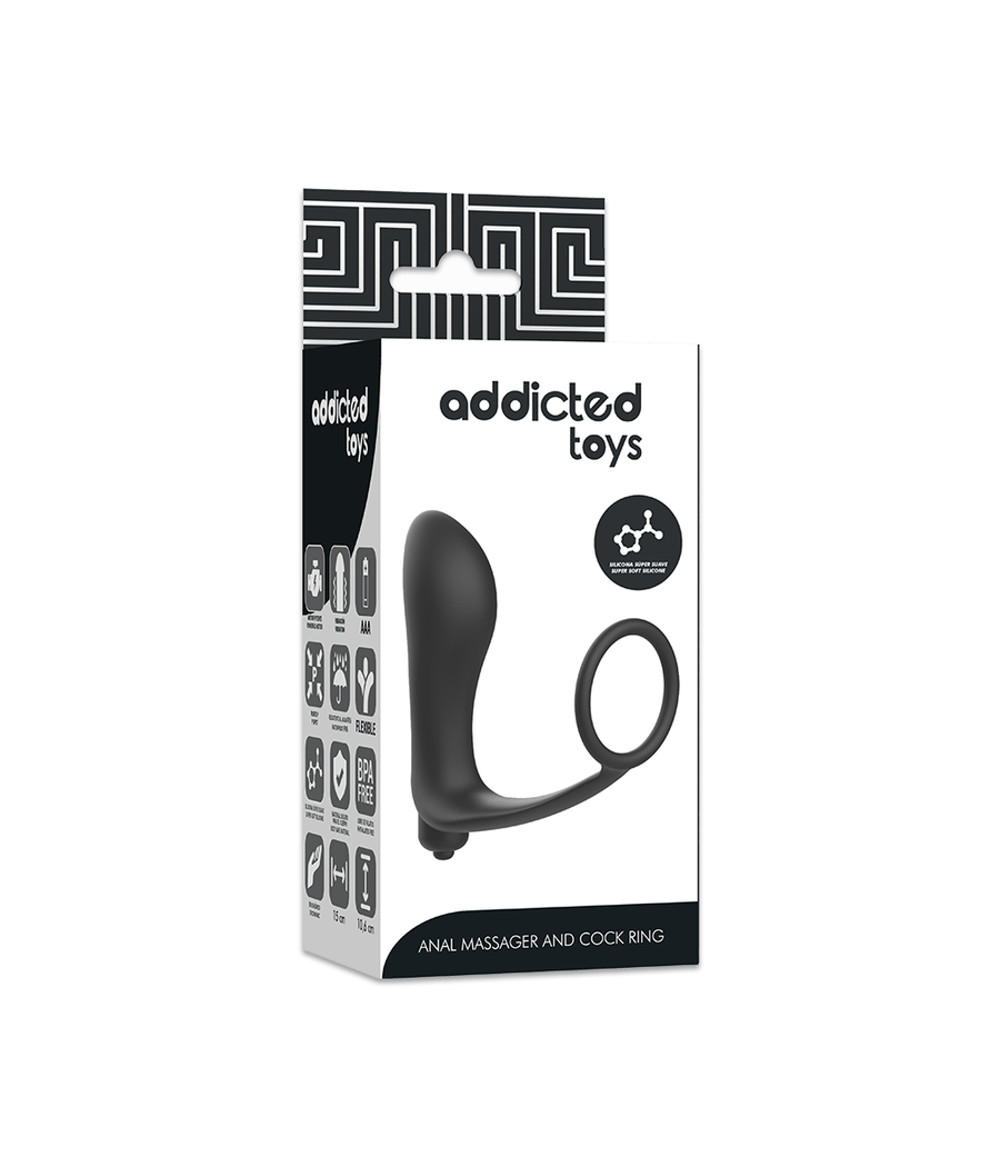 ADDICTED TOYS - VIBRATORY ANAL PLUG WITH PENIS RING