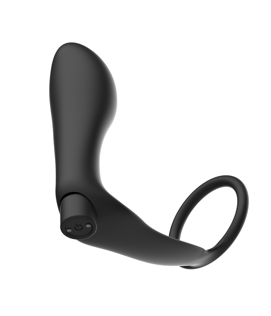 ADDICTED TOYS - ANILLA PENE CON PLUG ANAL CONTROL REMOTO NEGRO RECARGABLE
