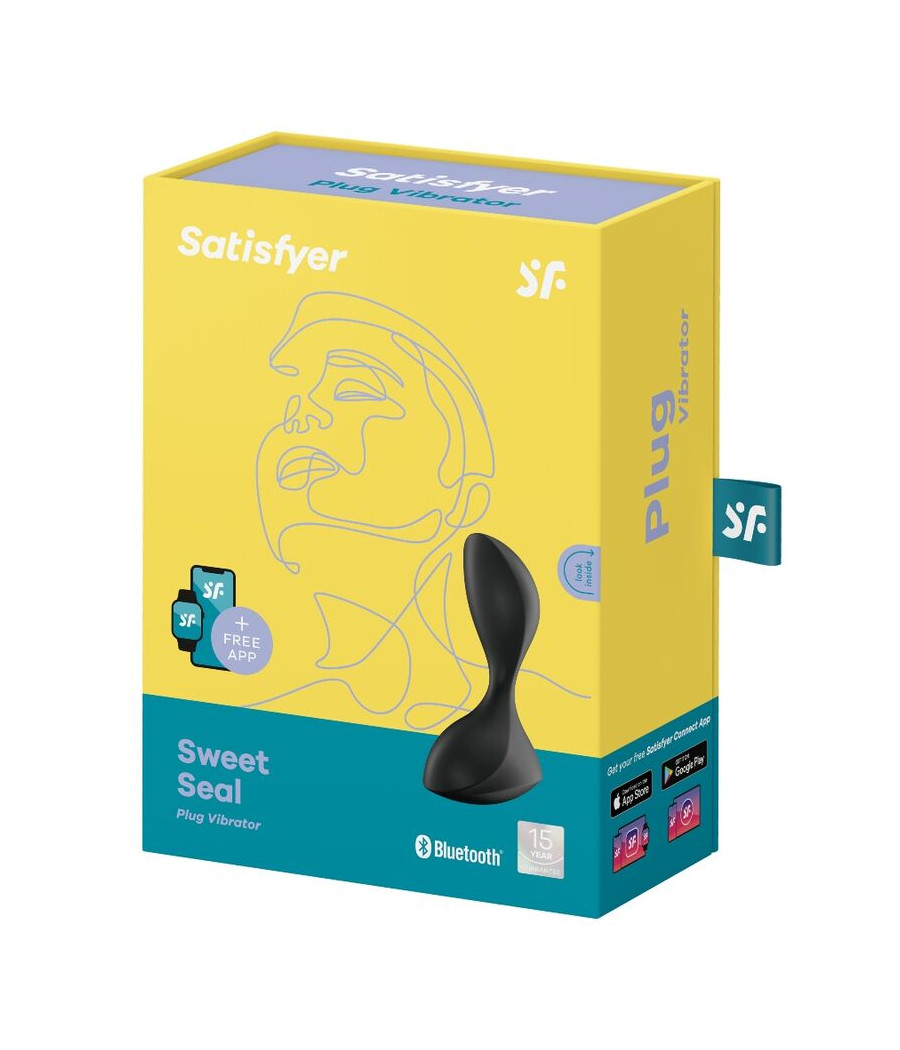 SATISFYER - SWEET SEAL PLUG VIBRADOR APP NEGRO