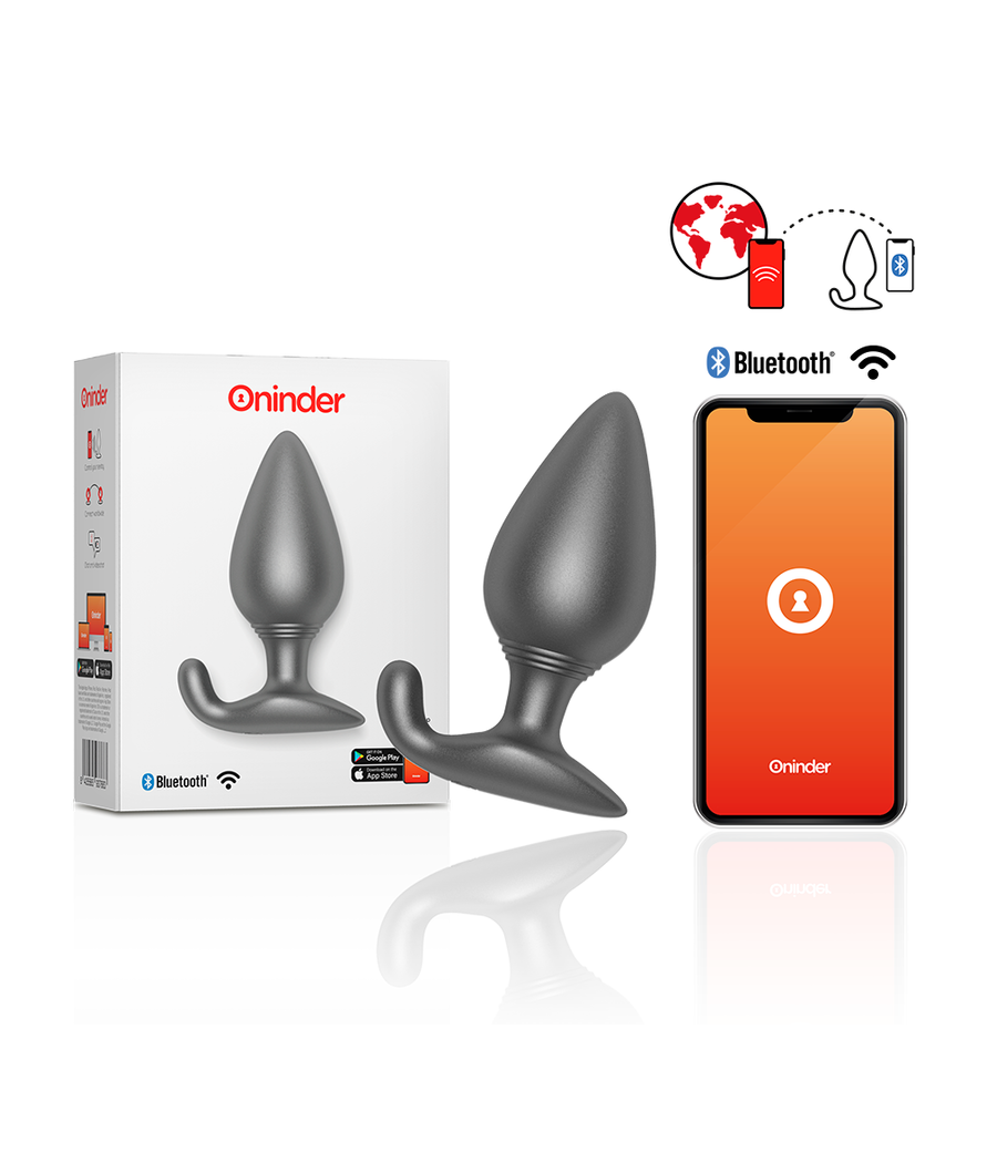 ONINDER - RIO VIBRATING ANAL PLUG BLACK - FREE APP