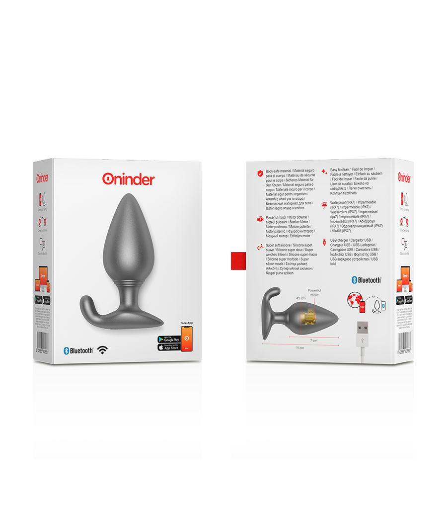 ONINDER - RIO VIBRATING ANAL PLUG BLACK - FREE APP