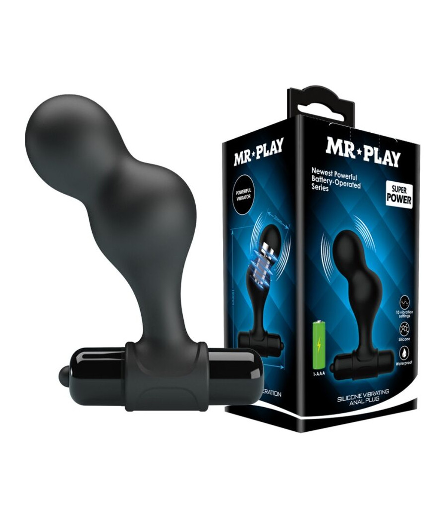 MR PLAY - PLUG ANALE VIBRATORE IN SILICONE NERO