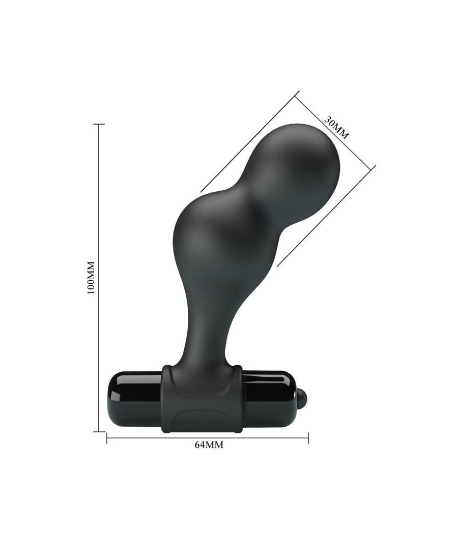 MR PLAY - BLACK SILICONE VIBRATOR ANAL PLUG
