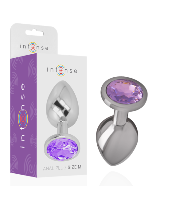 INTENSE - ALUMINUM METAL ANAL PLUG WITH VIOLET CRYSTAL SIZE M