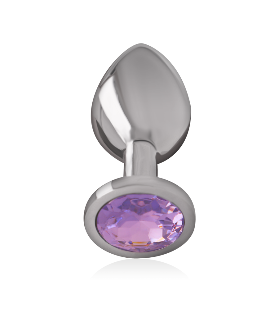 INTENSE - ALUMINUM METAL ANAL PLUG WITH VIOLET CRYSTAL SIZE M