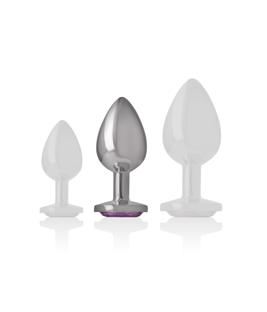 INTENSE - ANALPLUG AUS ALUMINIUMMETALL MIT VIOLETTEM KRISTALL, GRÖSSE M