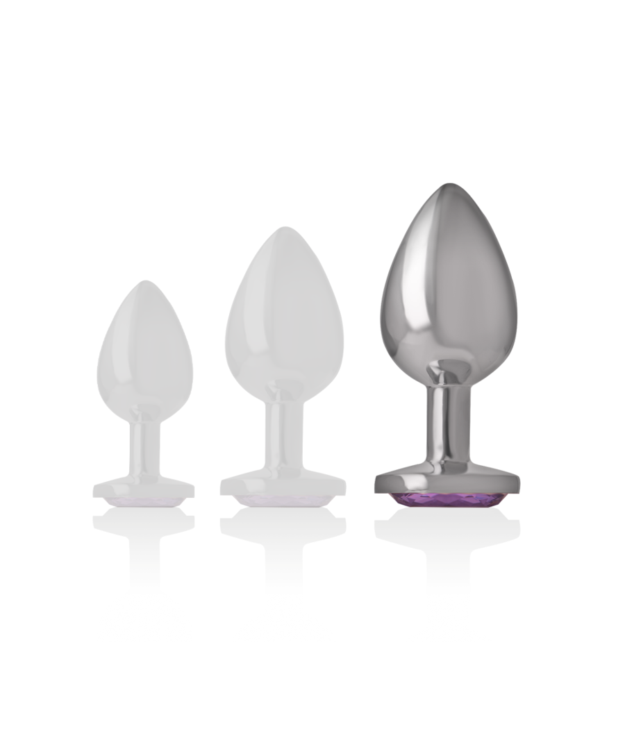 INTENSE - ANALPLUG AUS ALUMINIUMMETALL MIT VIOLETTEM KRISTALL, GRÖSSE L