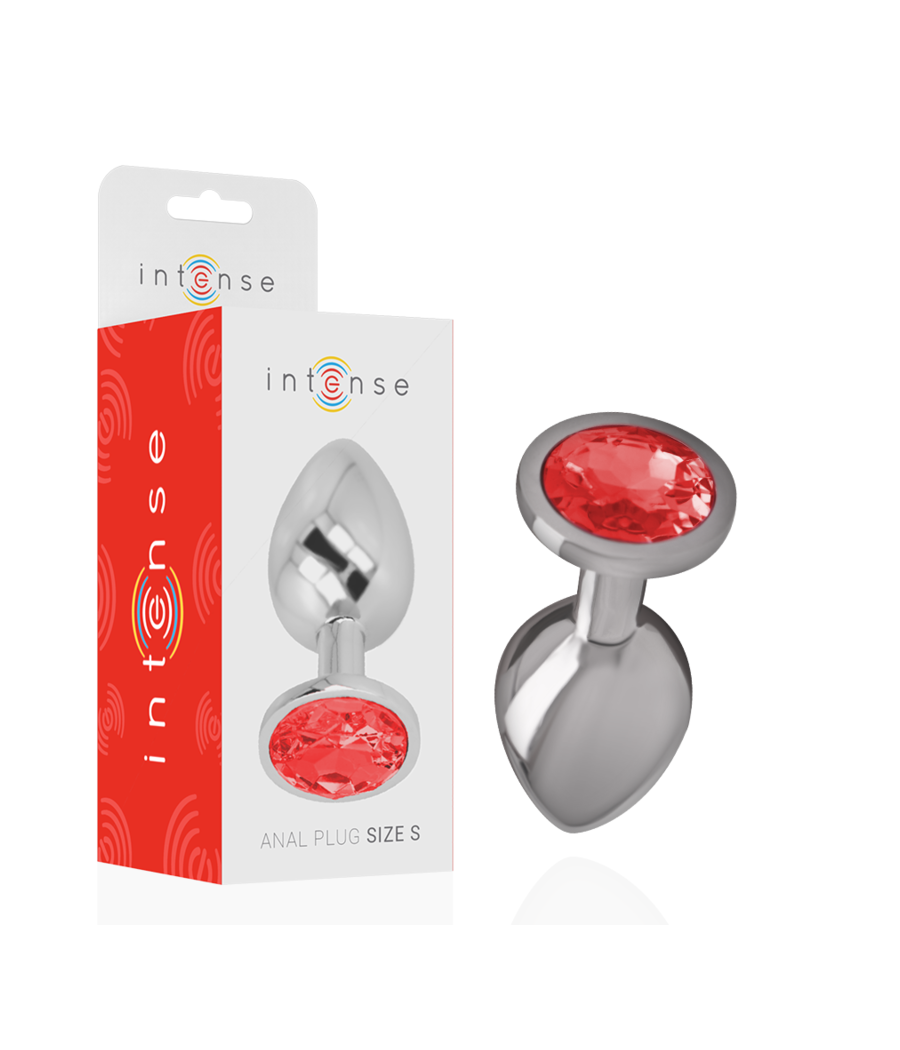 INTENSE - ALUMINUM METAL ANAL PLUG WITH RED CRYSTAL SIZE S