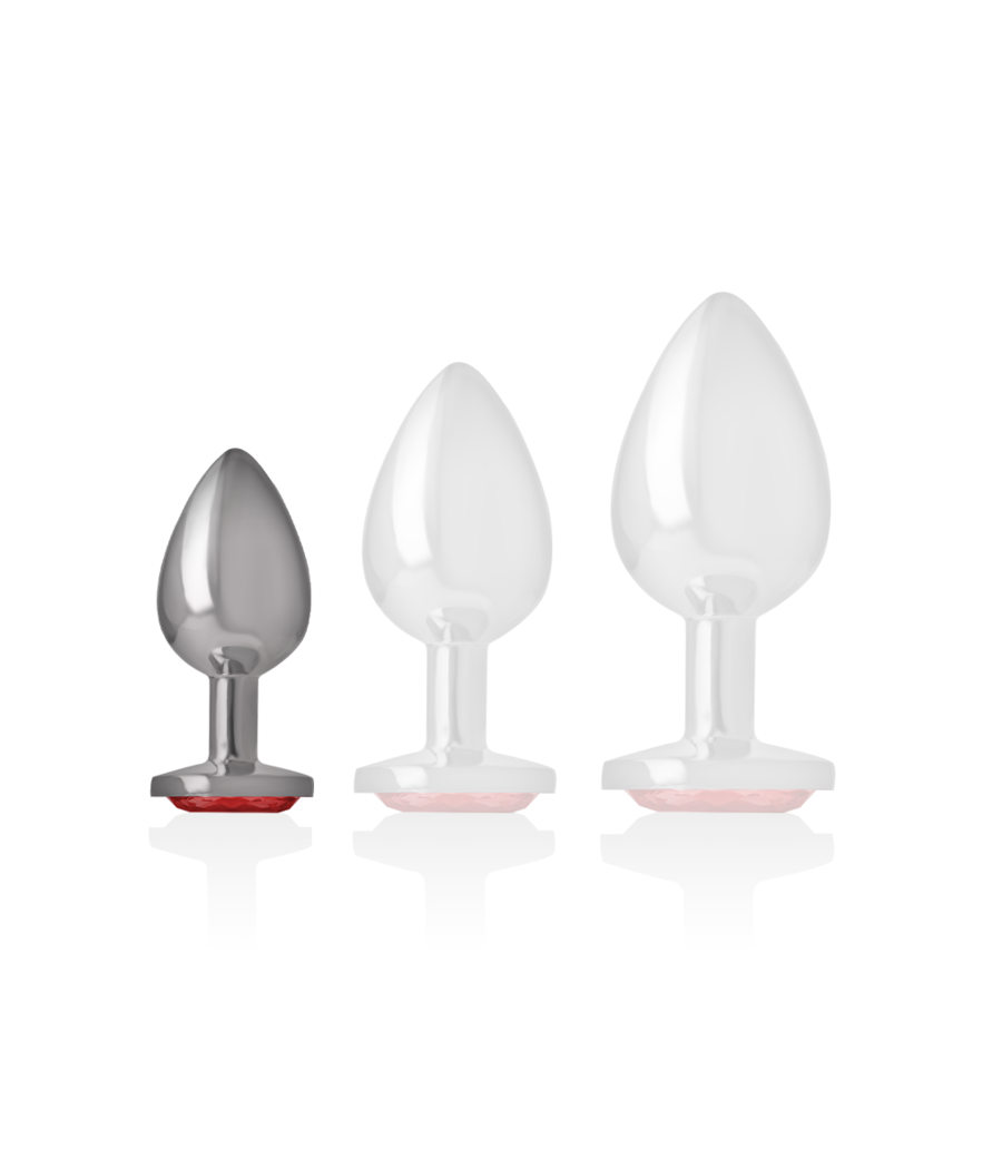 INTENSE - PLUG ANAL EN MÉTAL ALUMINIUM AVEC CRISTAL ROUGE TAILLE S