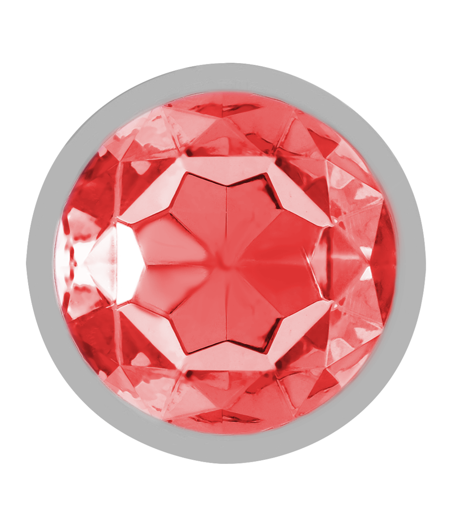 INTENSE - PLUG ANAL DE METAL COM CRISTAL VERMELHO TAMANHO M