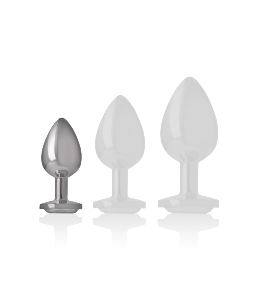 INTENSE - PLUG ANAL EN MÉTAL ALUMINIUM AVEC CRISTAL DARGENT TAILLE S