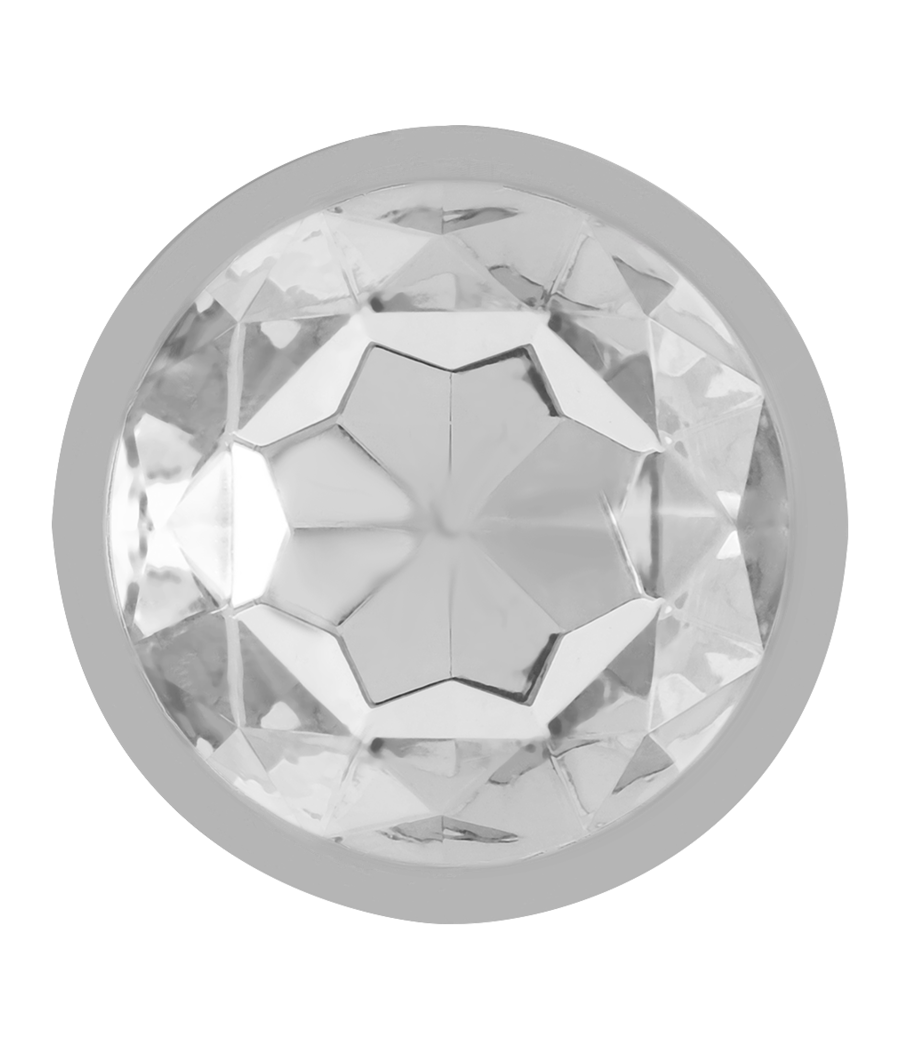 INTENSE - ALUMINIUM-METALL-ANALSPLUG MIT SILBERNEM KRISTALL, GRÖSSE M