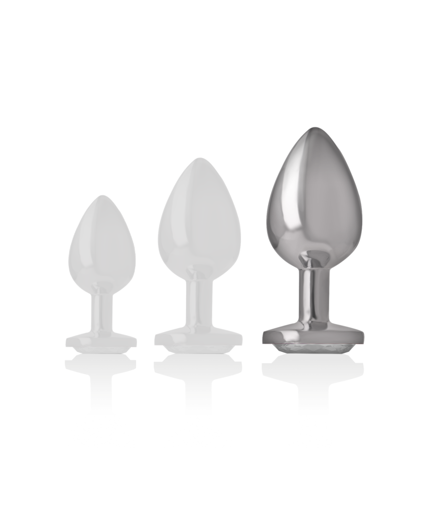 INTENSE - ANALPLUG AUS ALUMINIU MMETALL MIT SILBERNEM KRISTALL, GRÖSSE L