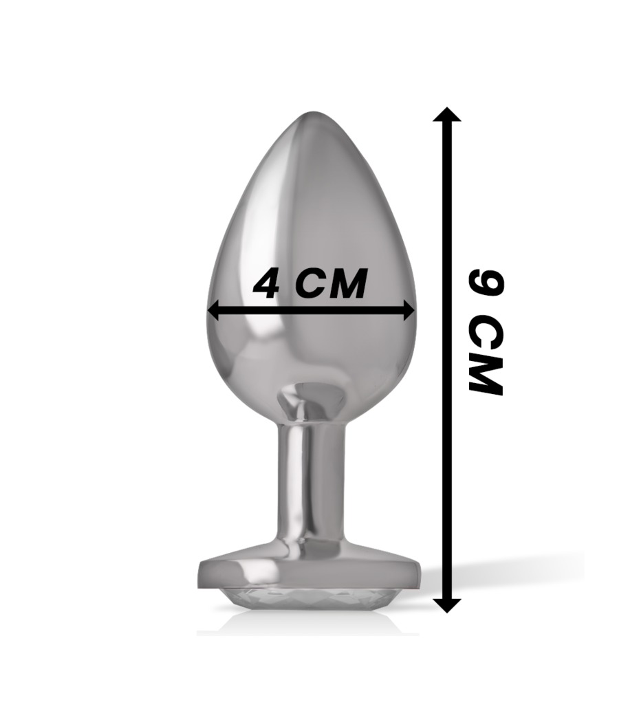 INTENSE - PLUG ANAL EN MÉTAL ALUMINIUM AVEC CRISTAL DARGENT TAILLE L